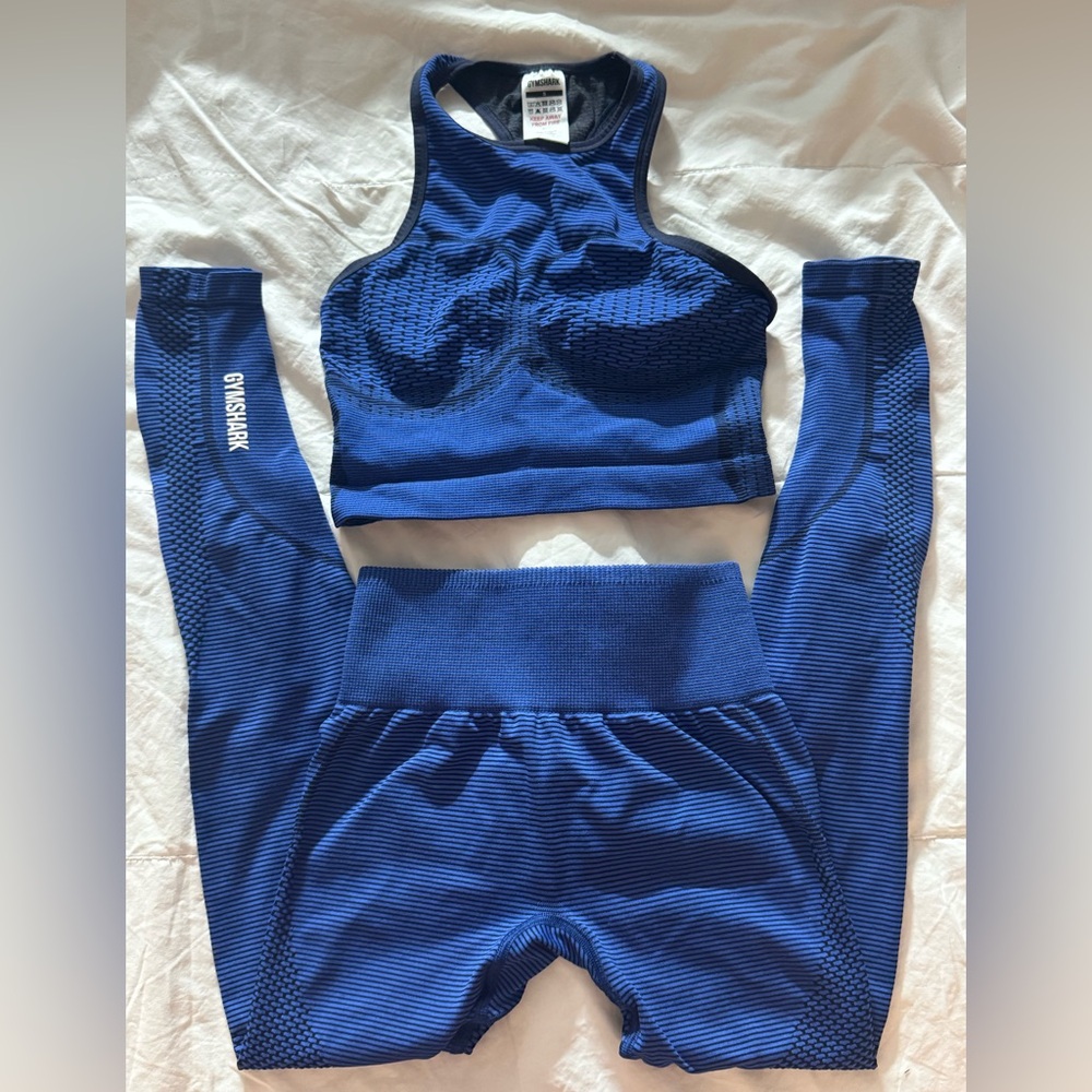 Gymshark Navy and Black Striped Activewear